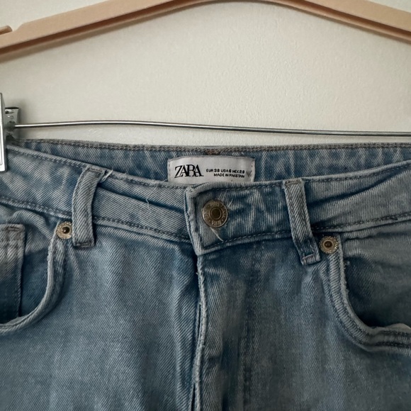 Zara Light Blue Cropped Flare Leg Jeans - Picture 3 of 6
